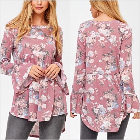 SOFT Babydoll Flowy Floral Hi Low Tunic SML - Picture 3 of 8